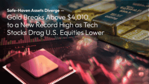 Lesen Sie mehr zum Artikel Amillex Daily Market Commentary: Safe-Haven Assets Diverge — Gold Breaks Above $4,010 to a New Record High as Tech Stocks Drag U.S. Equities Lower