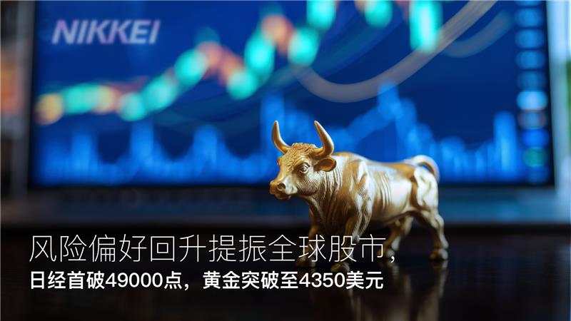 Read more about the article Amillex每日汇评：风险偏好回升提振全球股市，日经首破49000点，黄金突破至4350美元