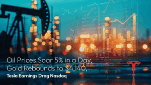 Lesen Sie mehr zum Artikel Amillex Daily Market Review: Oil Prices Soar 5% in a Day, Gold Rebounds to $4,140, Tesla Earnings Drag Nasdaq