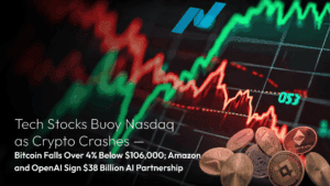 Read more about the article Amillex Daily Market Review: Tech Stocks Buoy Nasdaq as Crypto Crashes — Bitcoin Falls Over 4% Below $106,000; Amazon and OpenAI Sign $38 Billion AI Partnership