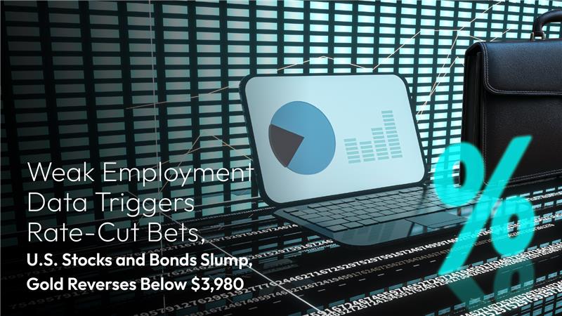 You are currently viewing Amillex Daily Market Commentary: Weak Employment Data Triggers Rate-Cut Bets, U.S. Stocks and Bonds Slump, Gold Reverses Below $3,980