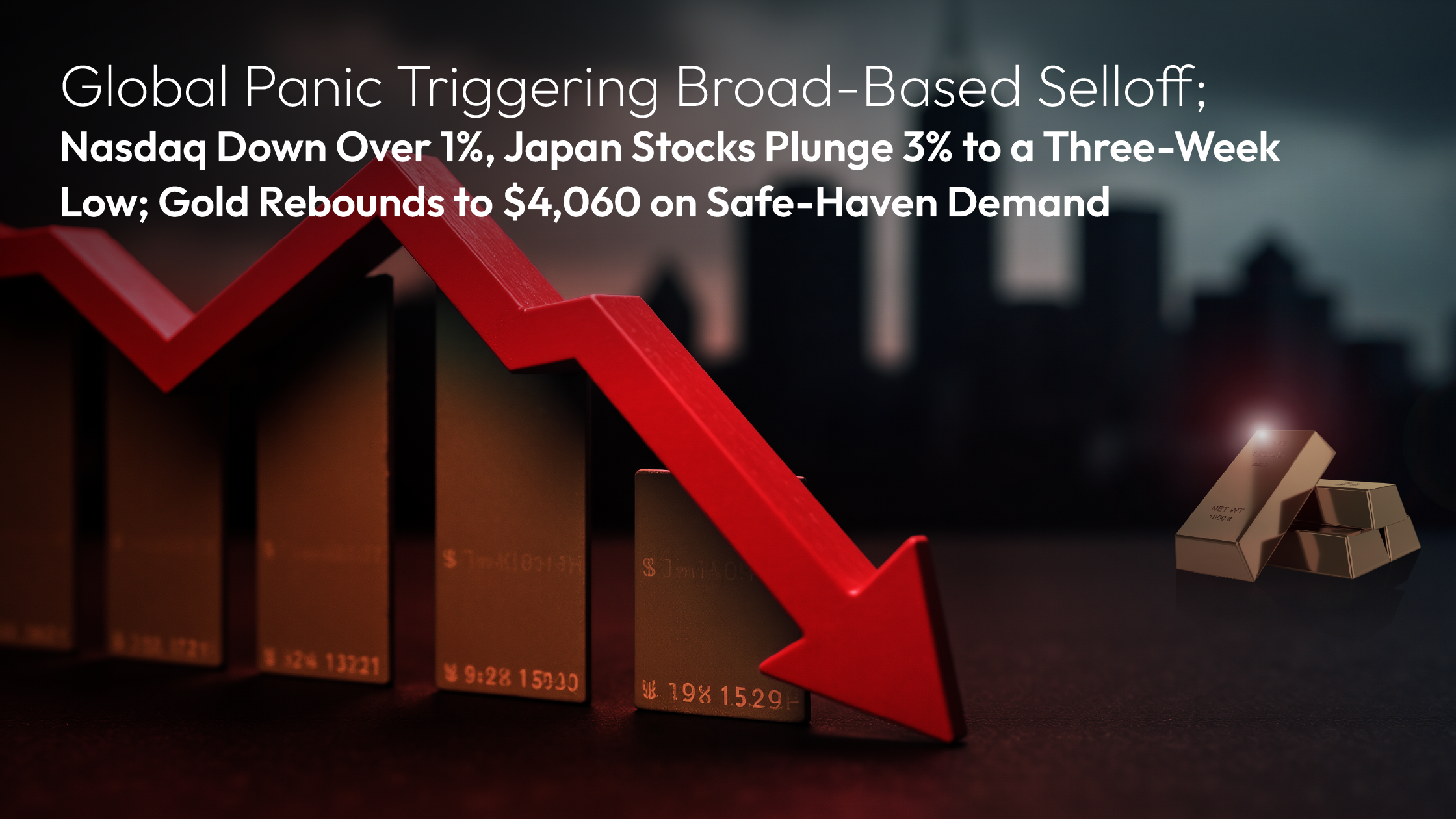 この記事の続きを読む Amillex Daily Market Commentary: Global Panic Triggering Broad-Based Selloff; Nasdaq Down Over 1%, Japan Stocks Plunge 3% to a Three-Week Low; Gold Rebounds to $4,060 on Safe-Haven Demand