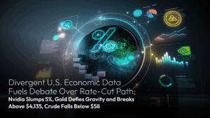Lesen Sie mehr zum Artikel Amillex Daily Market Commentary: Divergent U.S. Economic Data Fuels Debate Over Rate-Cut Path; Nvidia Slumps 5%, Gold Defies Gravity and Breaks Above $4,135, Crude Falls Below $58
