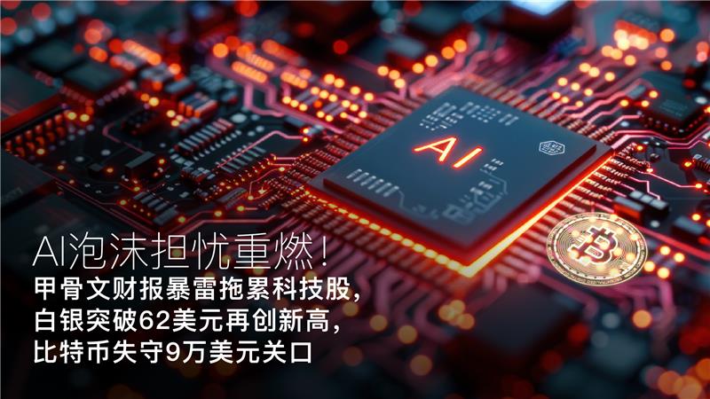 درباره مقاله بیشتر بخوانید Amillex每日汇评：AI泡沫担忧重燃！甲骨文财报暴雷拖累科技股，白银突破62美元再创新高，比特币失守9万美元关口