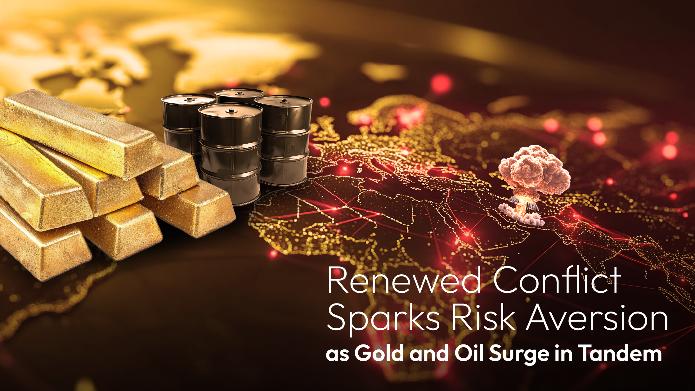 Sie sehen gerade Amillex Daily Market Brief | Renewed Conflict Sparks Risk Aversion as Gold and Oil Surge in Tandem 