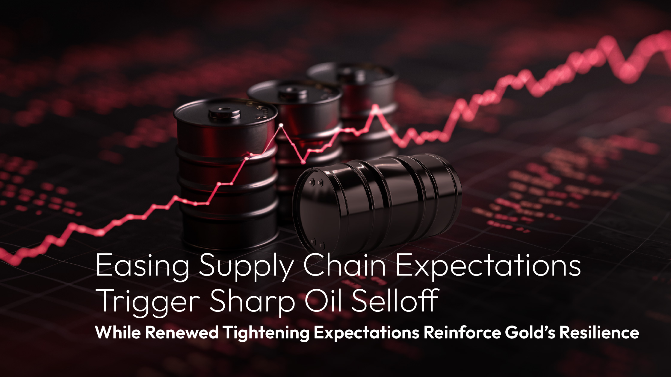 Read more about the article Amillex Daily Market Commentary | Easing Supply Chain Expectations Trigger Sharp Oil Selloff While Renewed Tightening Expectations Reinforce Gold’s Resilience 