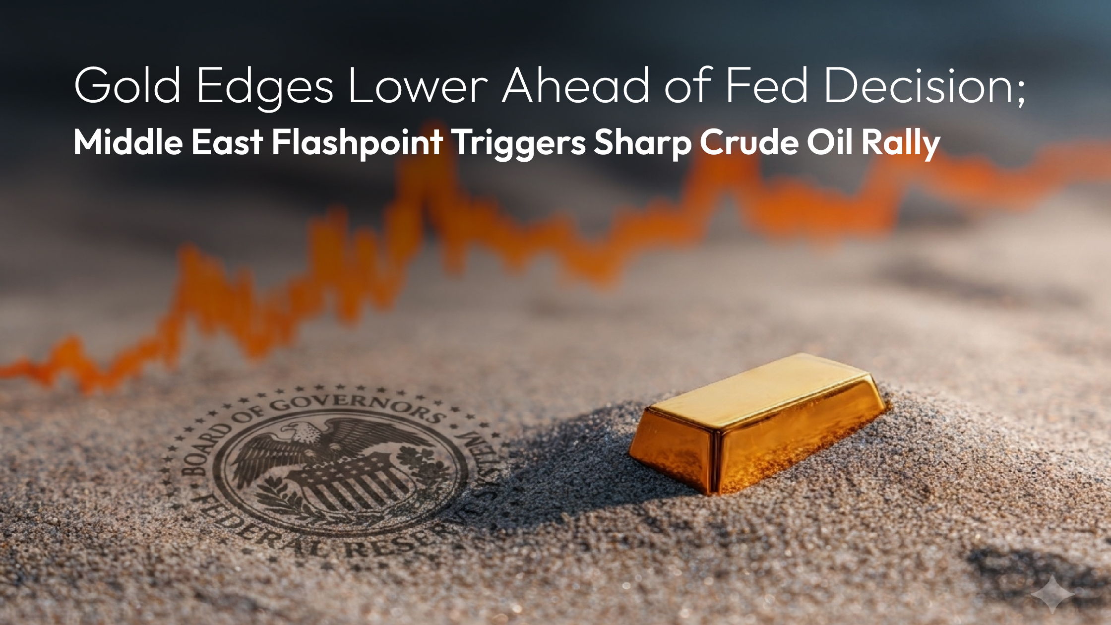 Sie sehen gerade Amillex Daily Market Commentary | Gold Edges Lower Ahead of Fed Decision; Middle East Flashpoint Triggers Sharp Crude Oil Rally