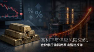 Read more about the article Amillex安迈每日汇评｜高利率与供应风险交织，金价承压偏弱而原油强劲反弹